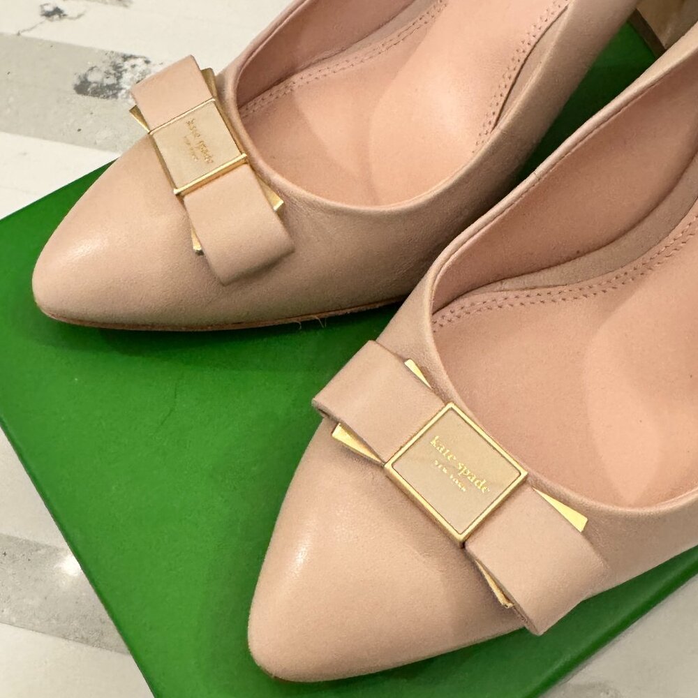 Kate Spade Bowdie Slingback Pumps Pale Vellum - Picture 5 of 12